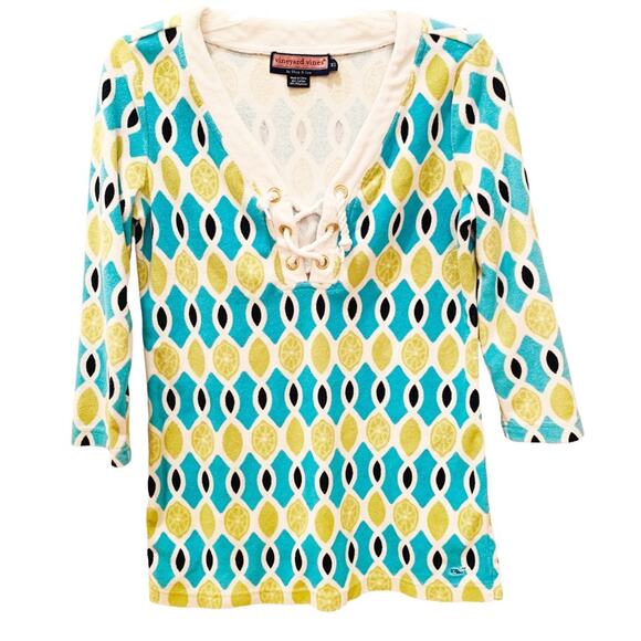 Vineyard Vines Other - Vineyard Vines Geometric Lime Print Terry Swim Coverup X Small